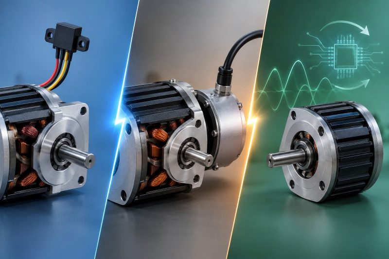 Hall Sensors vs Encoders vs Sensorless Control for BLDC Motors