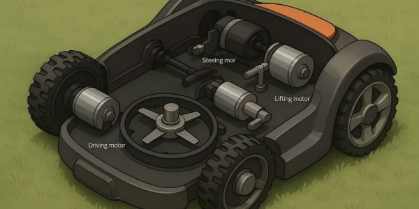 Driving vs Steering vs Cutting vs Lifting Motor in Lawn Mowing Robots